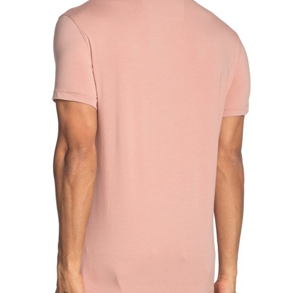 John Varvatos Star USA Men's Short Sleeve Grant Crew T-Shirt Solid Color Rose - Picture 3 of 4